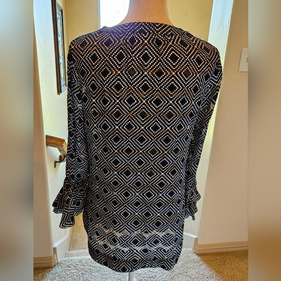 TORY BURCH GWENNA TUNIC TOP NORMANDY BLUE SIZE 10 - Picture 4 of 6